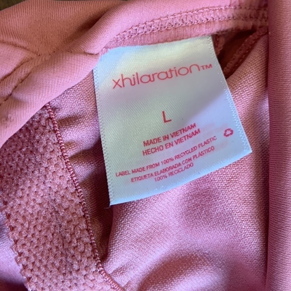 Xhilaration Pink Lace Up Front One Piece Swimsuit Size Large - Picture 6 of 8